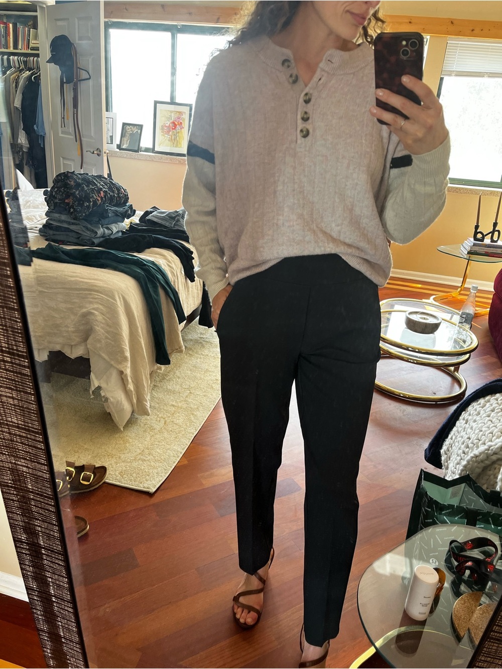 Madewell blush pink button up sweater medium